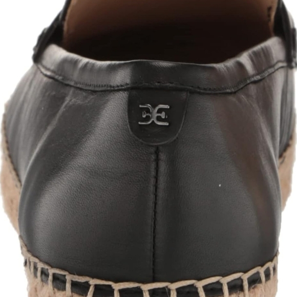 BNWT Sz US 7.5 Sam Edelman Kai Black and Tan Slip-On Leather Loafers Espadrille - Picture 5 of 13
